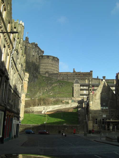 Edinburgh Castle, from the Grassmarket, today